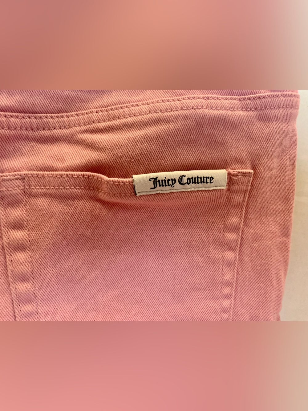 Juicy Couture Womens Size 8 High Waisted Jean Shorts Pink Denim